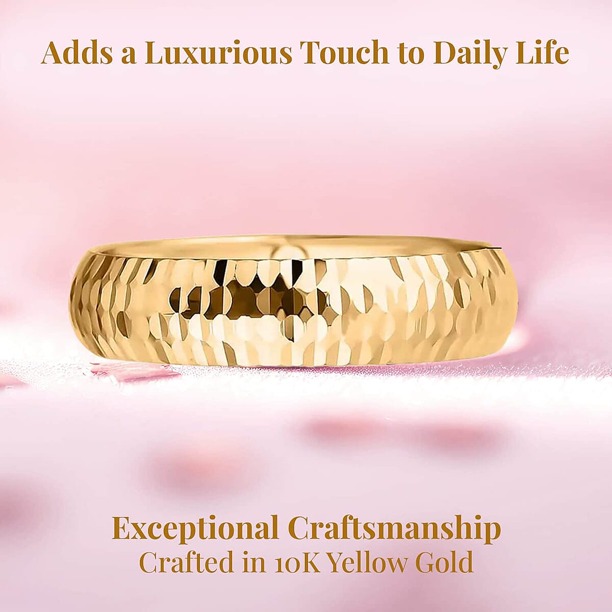 Diamond-Cut Band Ring in 10K Yellow Gold (Size 7.5) 0.75 Grams image number 3