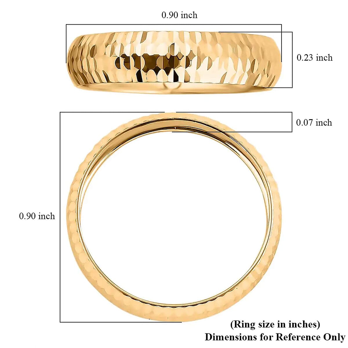 Diamond-Cut Band Ring in 10K Yellow Gold (Size 7.5) 0.75 Grams image number 6