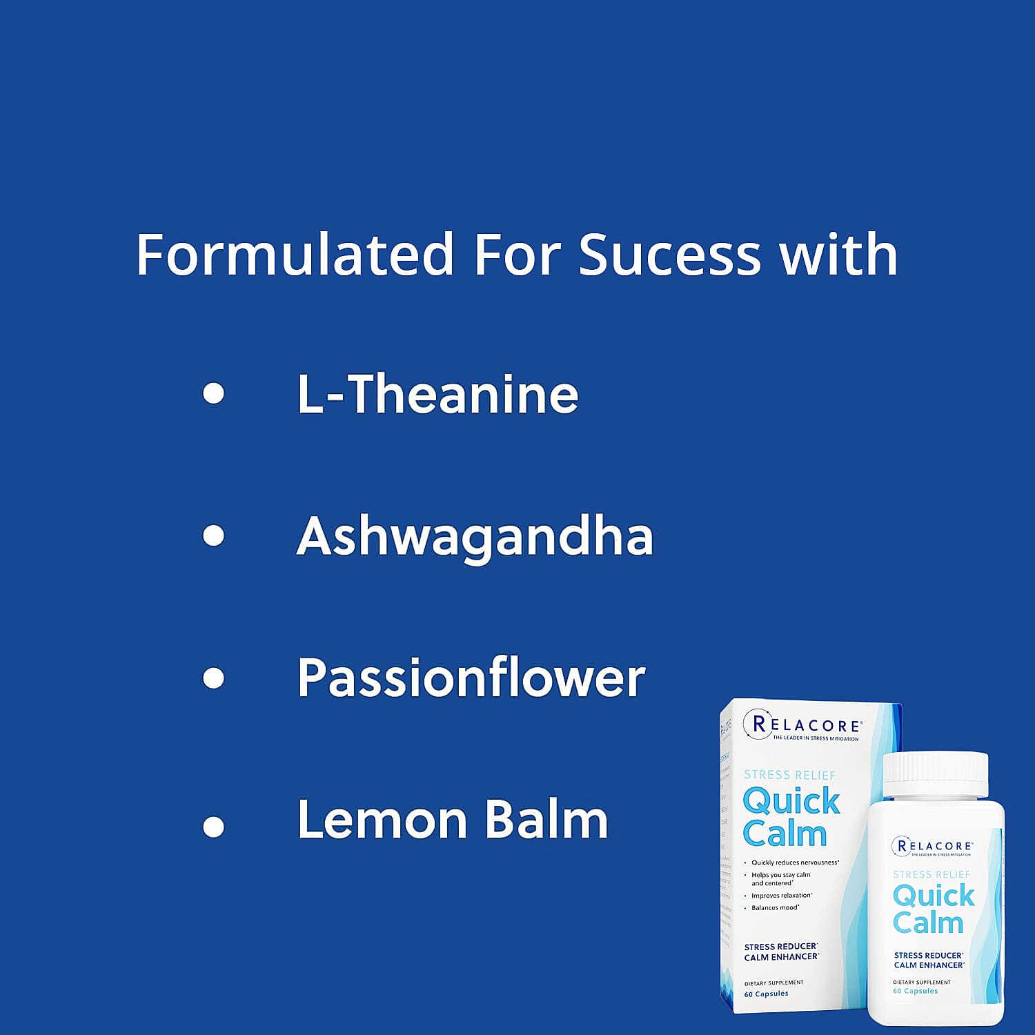 Relacore® Quick Calm Anxiety Reducer Supplement (60 Capsules)