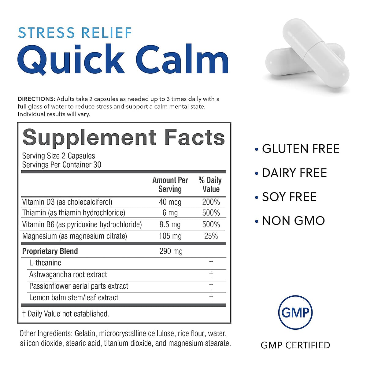Relacore® Quick Calm Anxiety Reducer Supplement (60 Capsules) image number 5