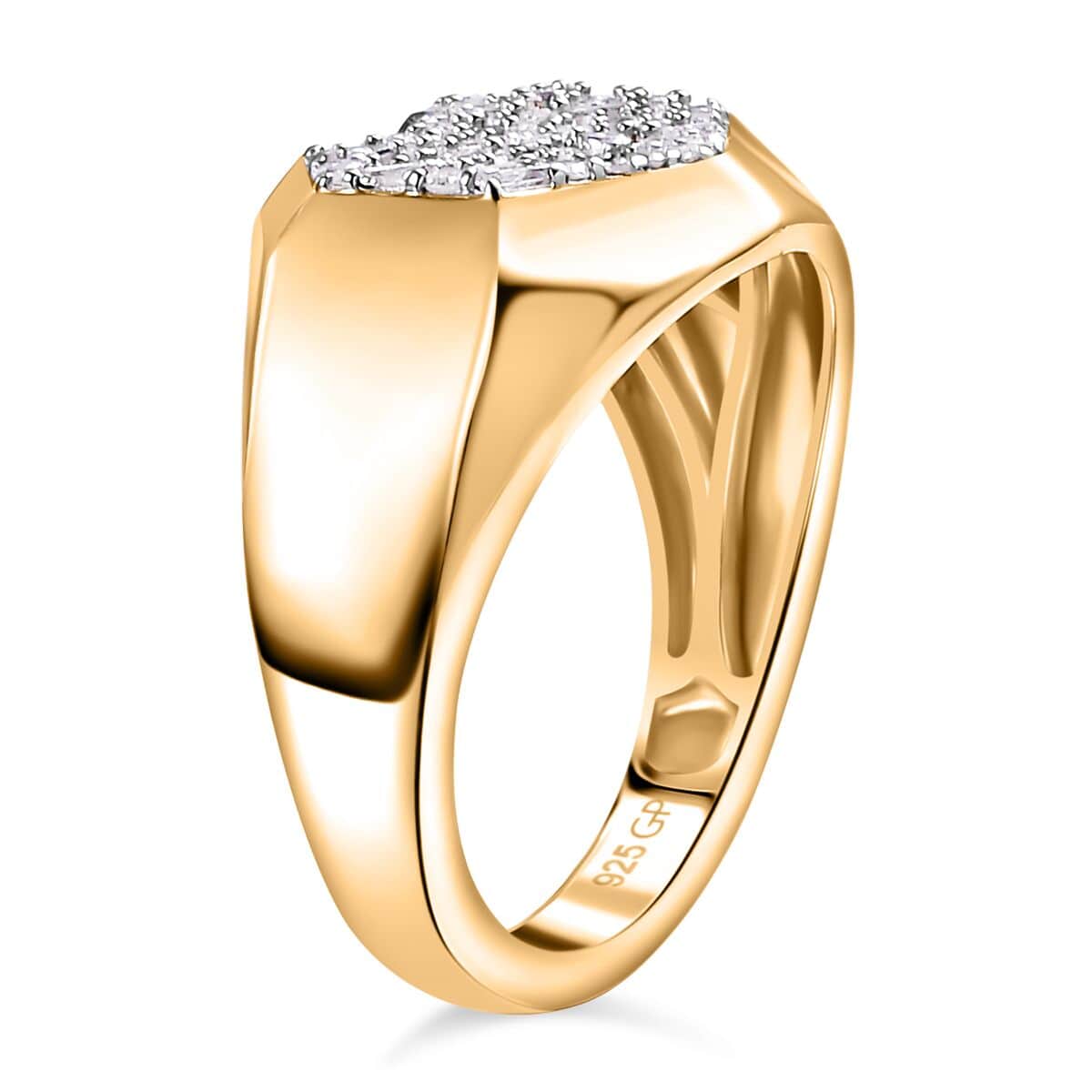 GP Special Amore for Royal Art Deco Diamond 0.50 ctw Ring in 18K Vermeil Yellow Gold Over Sterling Silver (Size 10.0) image number 3