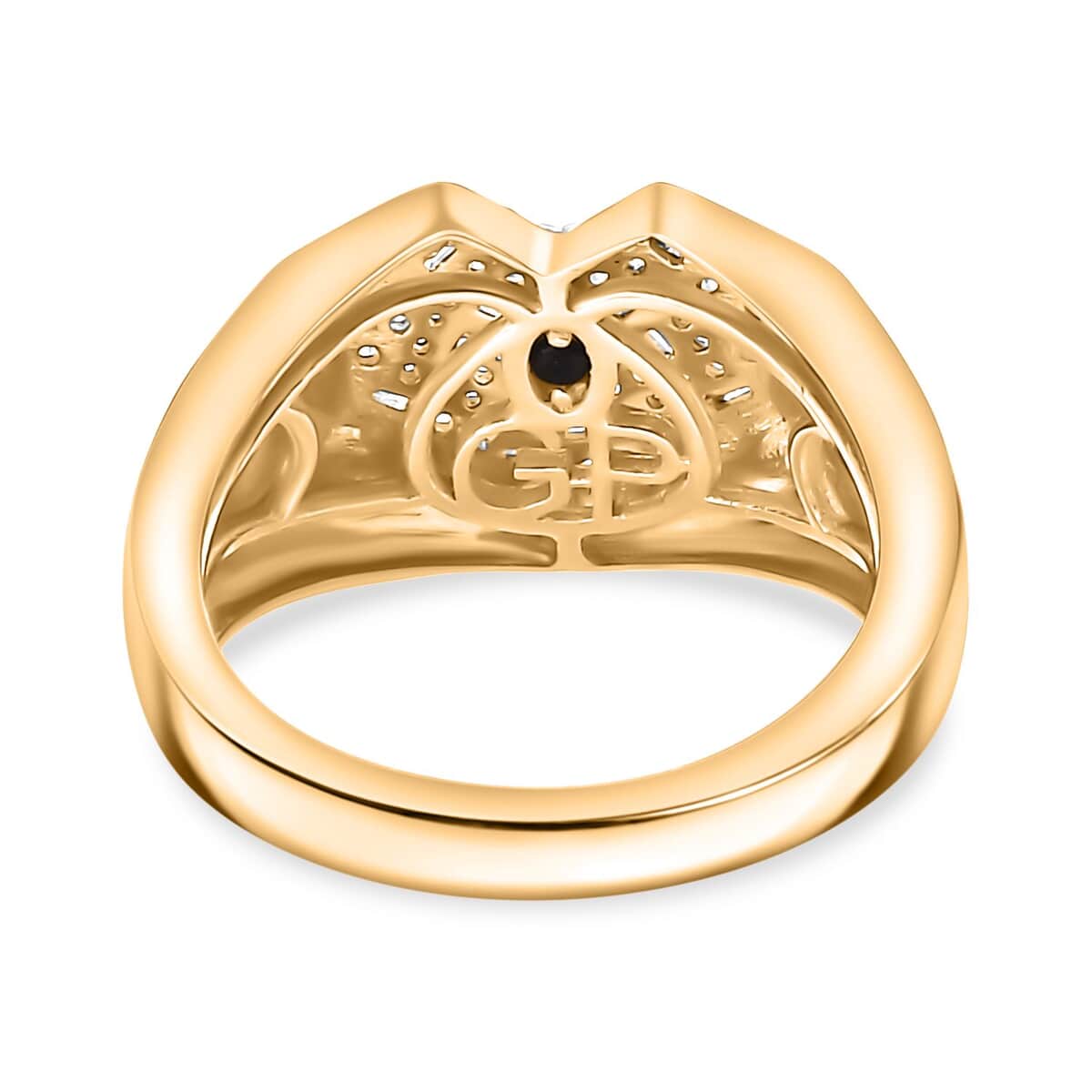 GP Special Amore for Royal Art Deco Diamond 0.50 ctw Ring in 18K Vermeil Yellow Gold Over Sterling Silver (Size 10.0) image number 4