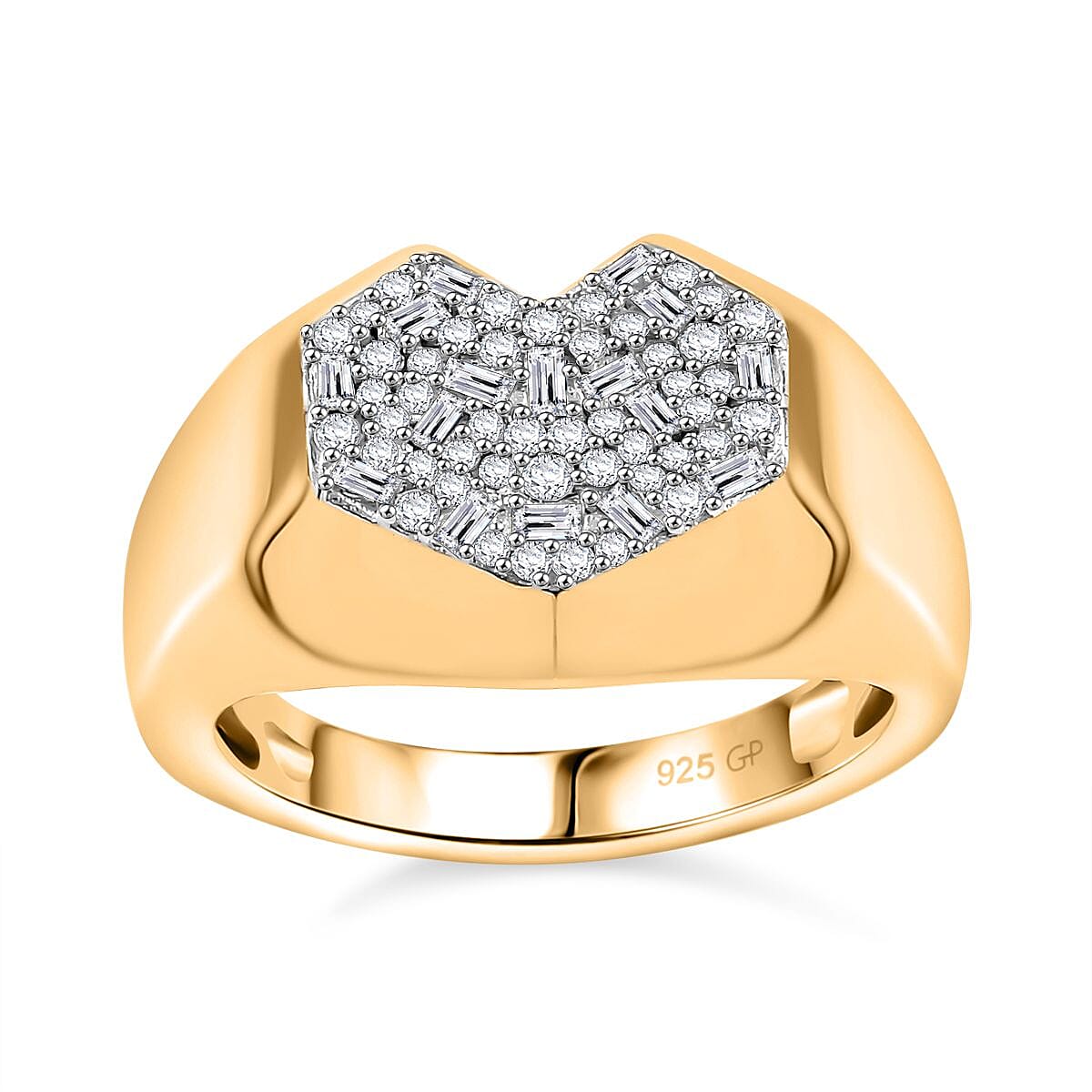 GP Special Amore for Royal Art Deco Diamond 0.50 ctw Ring in 18K Vermeil Yellow Gold Over Sterling Silver (Size 8.0) image number 0