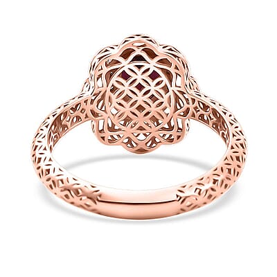 Mirage Collection Luxoro Premium Anthill Garnet and G-H I3 Diamond 1.60 ctw Ring in 10K Rose Gold (Size 10.0)