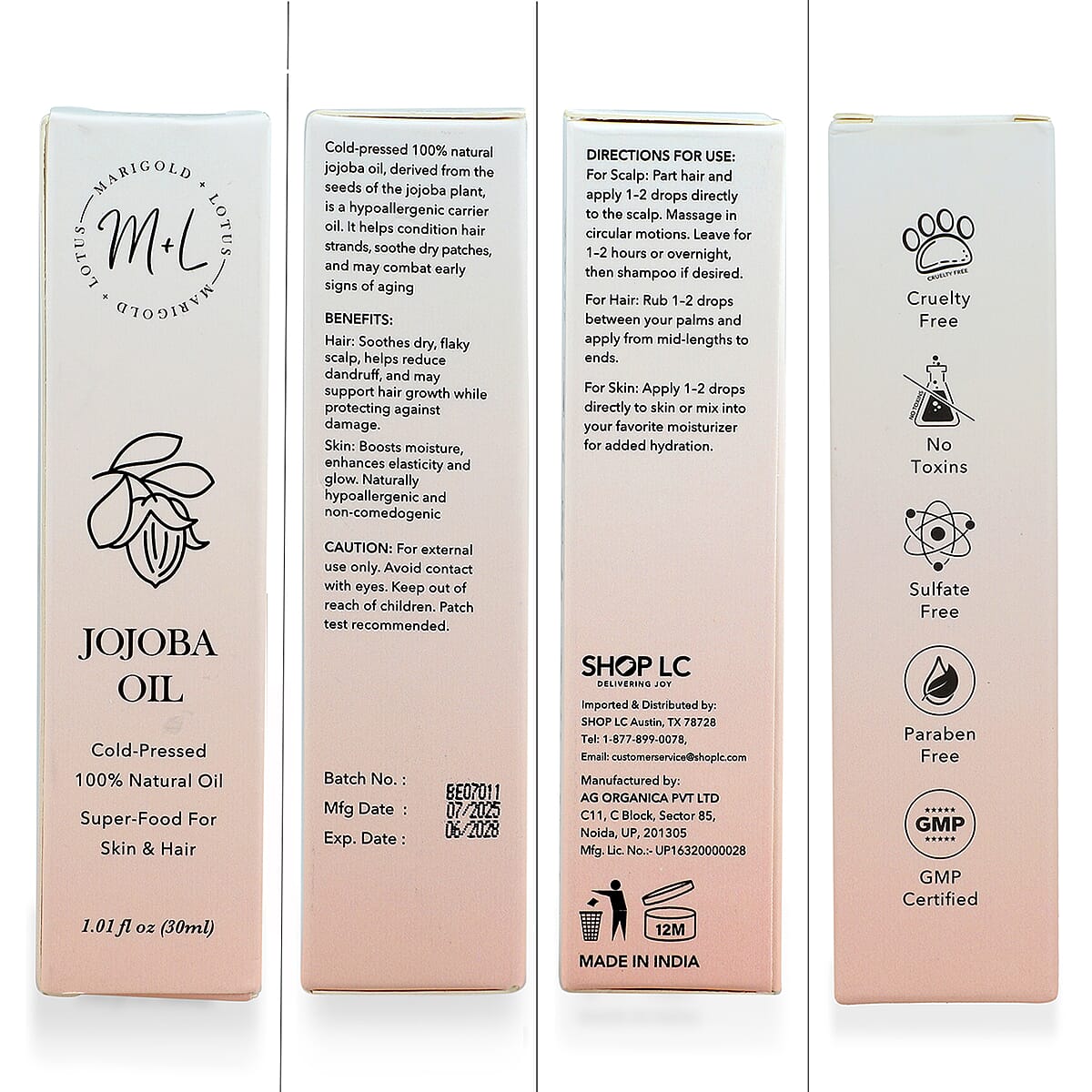 Marigold and Lotus Cold-Pressed Virgin Carrier Jojoba Oil 1.01oz image number 7