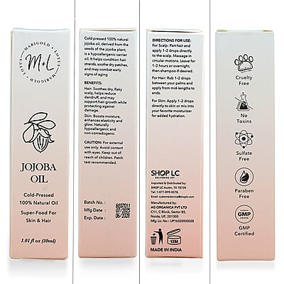 Marigold and Lotus Cold-Pressed Virgin Carrier Jojoba Oil 1.01oz