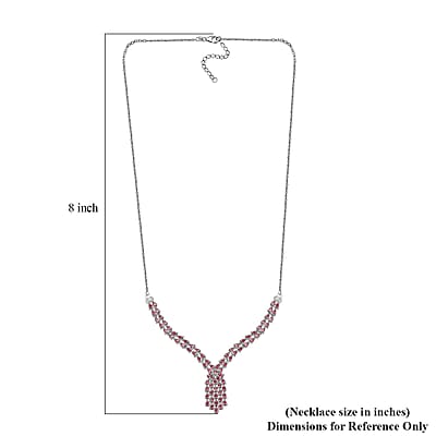 J Francis Embellished with Fancy Pink Zirconia by Swarovski 6.25 ctw Waterfall Necklace in Rhodium Over Sterling Silver 18 Inches
