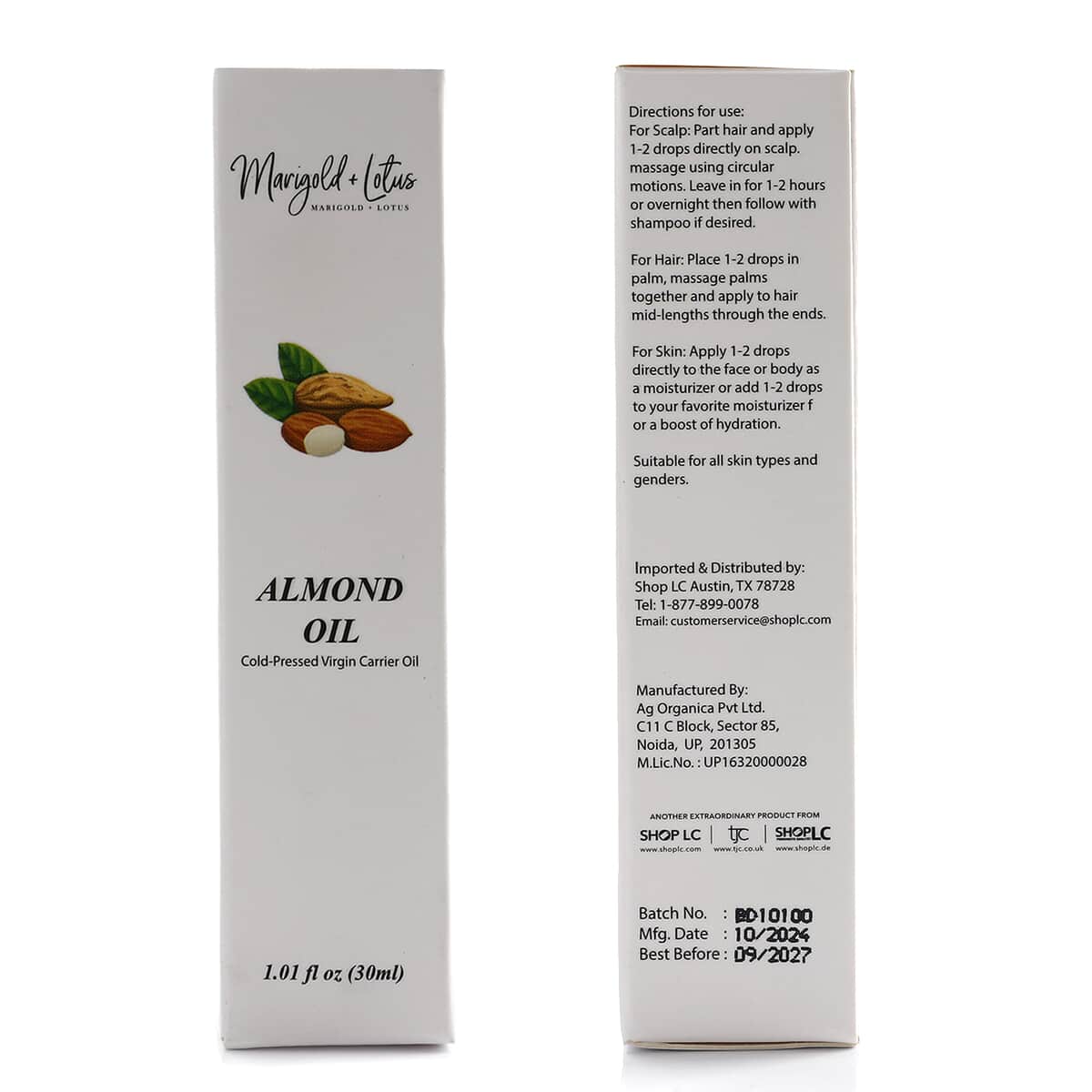 Ankur's Treasure Chest Marigold and Lotus Cold-Pressed Virgin Carrier Almond Oil 1.01oz image number 5