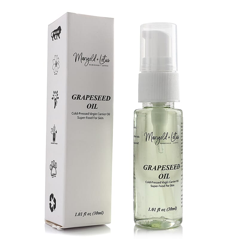 Marigold and Lotus Cold-Pressed Virgin Carrier Grapeseed Oil 1.01oz