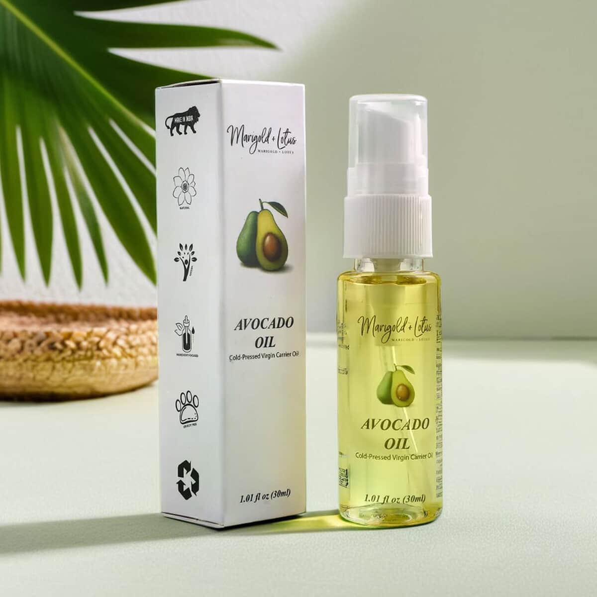 Ankur's Treasure Chest Marigold and Lotus Cold-Pressed Virgin Carrier Avocado Oil 1.01oz image number 1