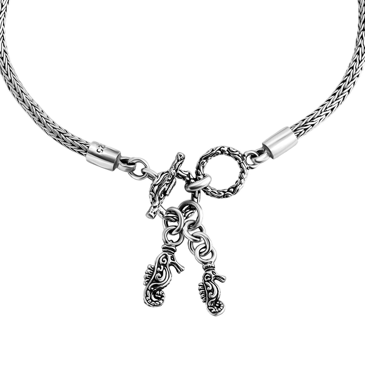 Bali Legacy Seahorse Bracelet in Sterling Silver (8.00 In) 8.90 Grams image number 3