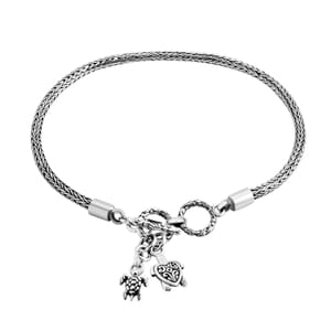 Bali Legacy Turtle Bracelet in Sterling Silver (8.00 In) 9.40 Grams