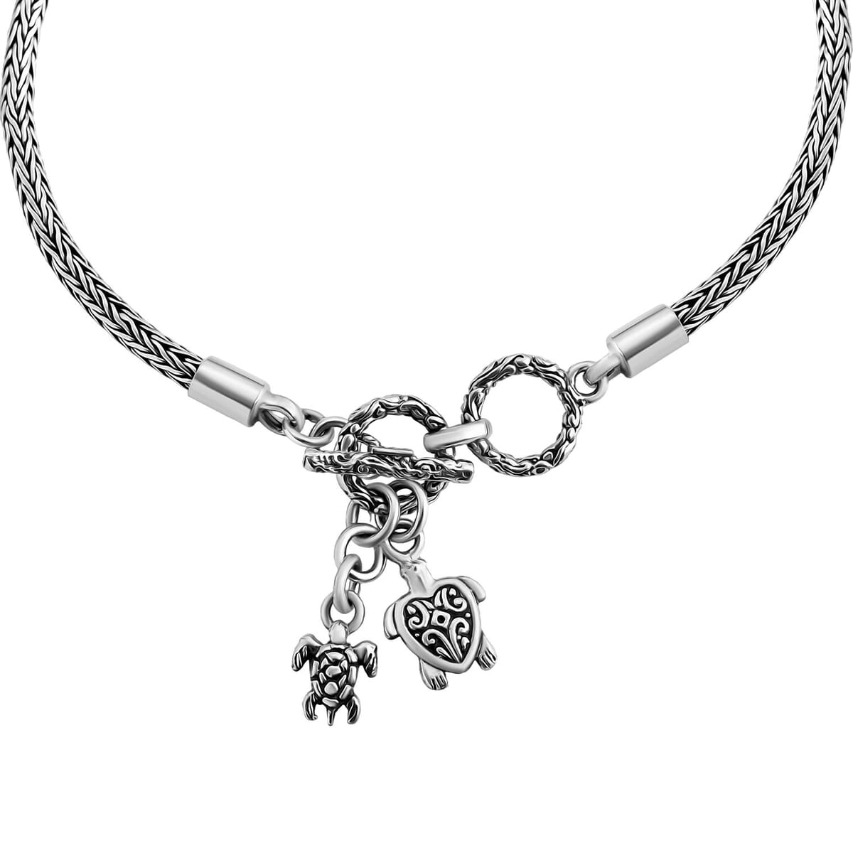 Bali Legacy Turtle Bracelet in Sterling Silver (8.00 In) 9.40 Grams image number 3
