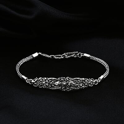 Bali Legacy Toggle Clasp Bracelet in Sterling Silver 10.6 Grams (6.50-8.0In)