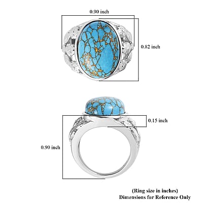 Mojave Blue Turquoise 9.40 ctw Solitaire Ring in Stainless Steel (Size 5.0)