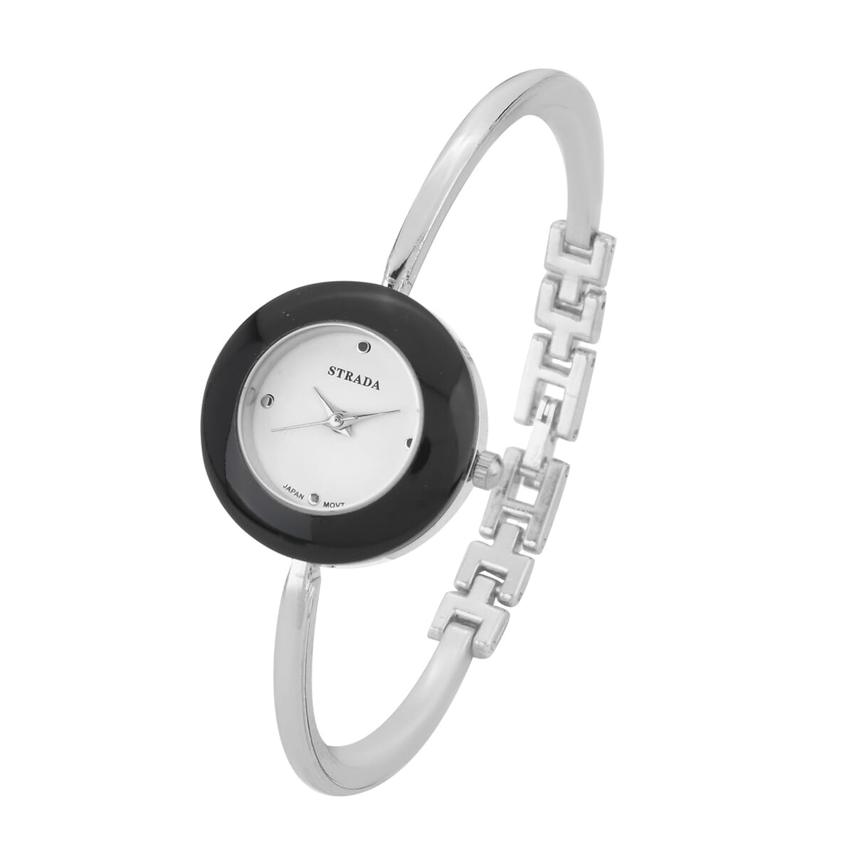 Strada Japanese Movement Watch with 12pcs Replacement Rings in Silvertone (26.16mm) image number 3