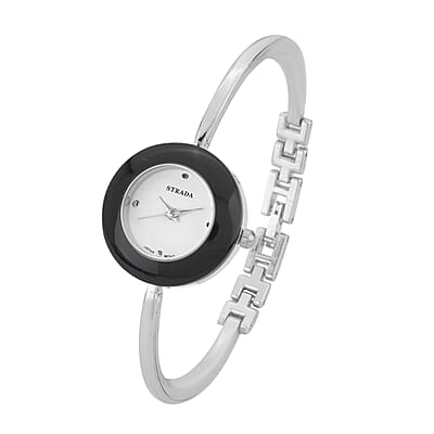 Strada Japanese Movement Watch with 12pcs Replacement Bezels in Silvertone (26.16mm)