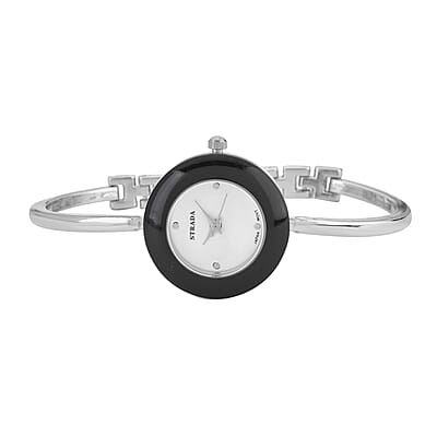 Strada Japanese Movement Watch with 12pcs Replacement Bezels in Silvertone (26.16mm)