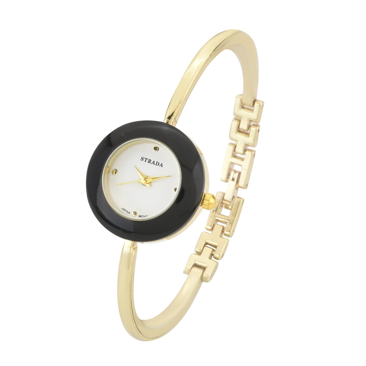 Strada Japanese Movement Watch with 12pcs Replacement Bezels in Goldtone (26.16mm) image number 3