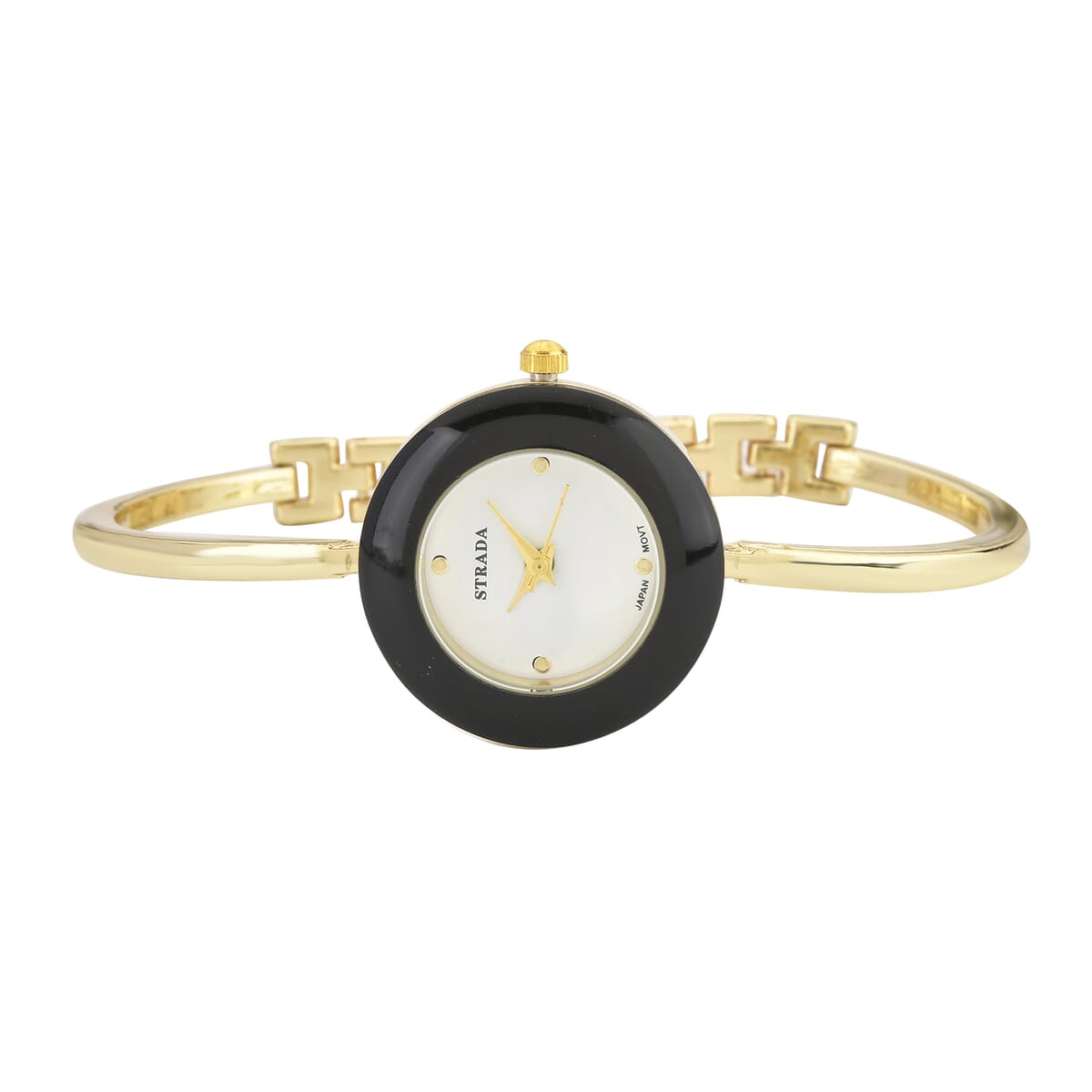 Strada Japanese Movement Watch with 12pcs Replacement Bezels in Goldtone (26.16mm) image number 4