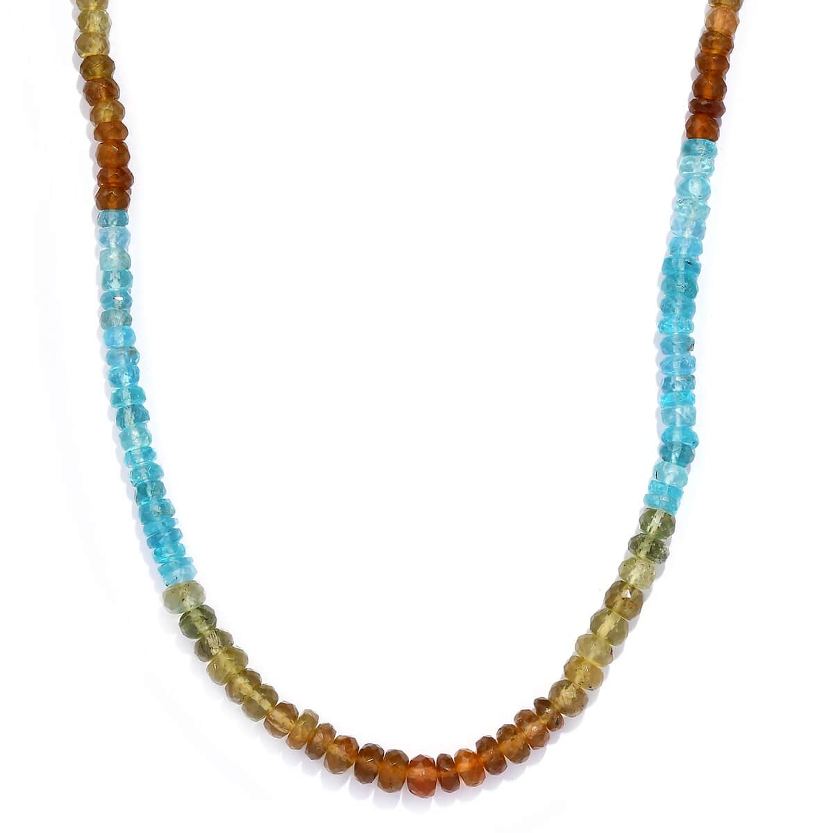 Colors of Apatite 100.00 ctw Beaded Necklace in Rhodium Over Sterling Silver 18-20 Inches image number 0