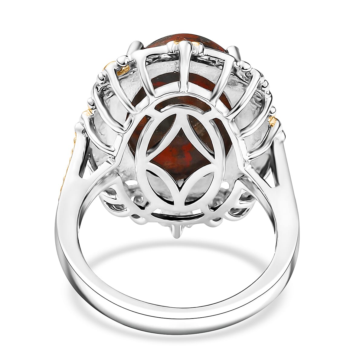 Karis Poppy Jasper 8.85 ctw Ring in 18K YG Plated and Platinum Bond (Size 10.0)