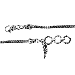 Bali Legacy Bracelet with Feather Charm in Sterling Silver (8.00 In) 9.65 Grams