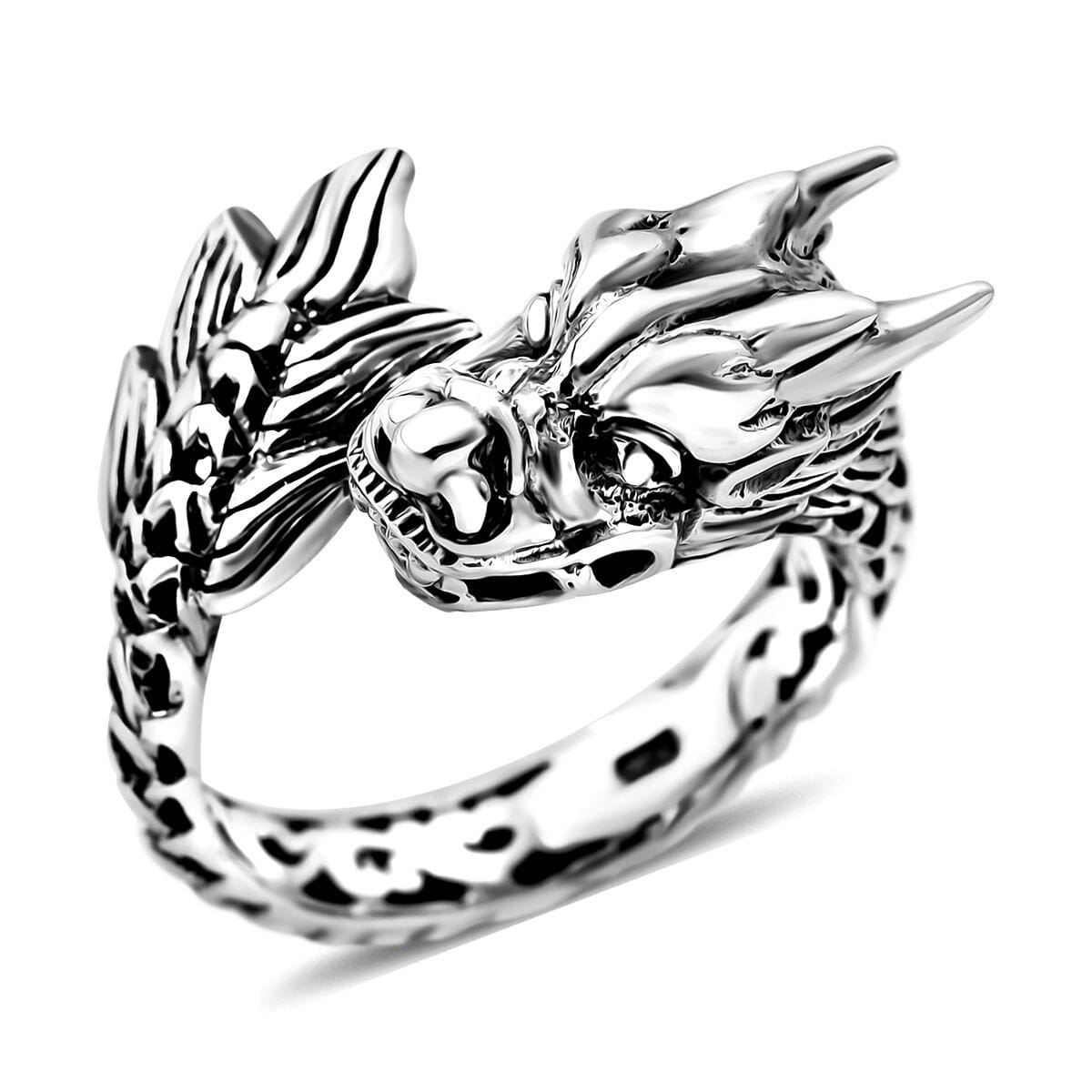 Bali Legacy Dragon Ring in Sterling Silver (Size 8.0) 8.75 Grams image number 0