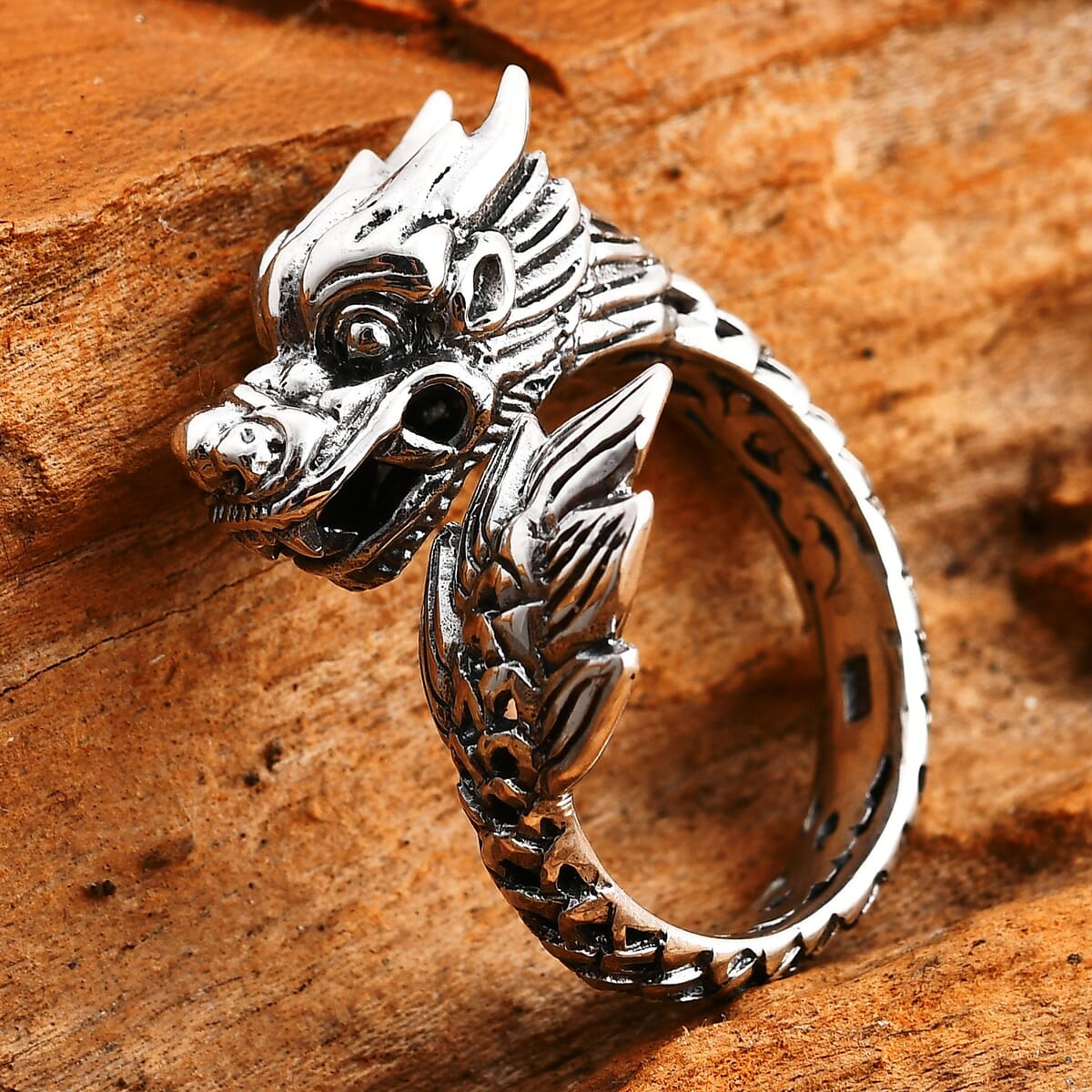 Bali Legacy Dragon Ring in Sterling Silver (Size 8.0) 8.75 Grams image number 1