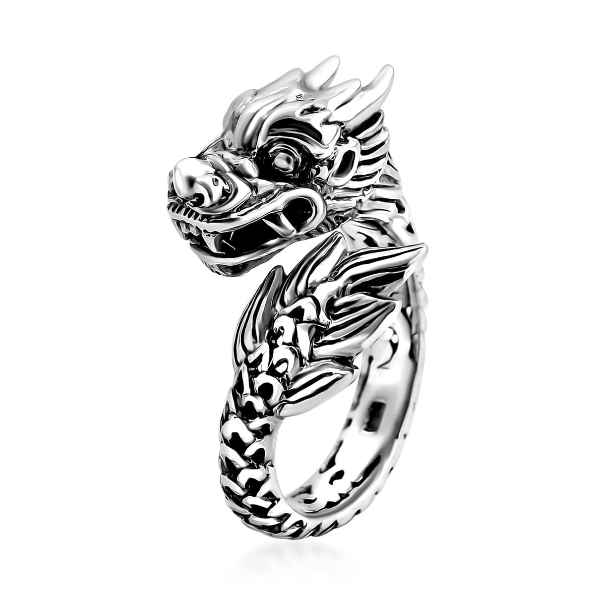 Bali Legacy Dragon Ring in Sterling Silver (Size 8.0) 8.75 Grams image number 3