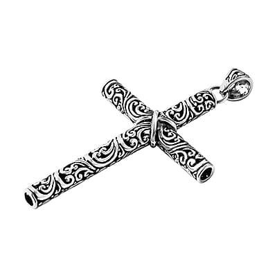Bali Legacy Filigree Cross Pendant in Sterling Silver 5.90 Grams