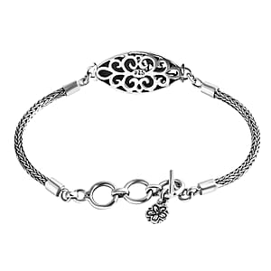 Bali Legacy Tulang Naga Chain Hammer Texture Bracelet in Sterling Silver (8.00 In) 10.60 Grams