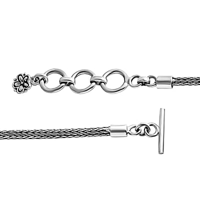 Bali Legacy Tulang Naga Chain Hammer Texture Bracelet in Sterling Silver (8.00 In) 10.60 Grams