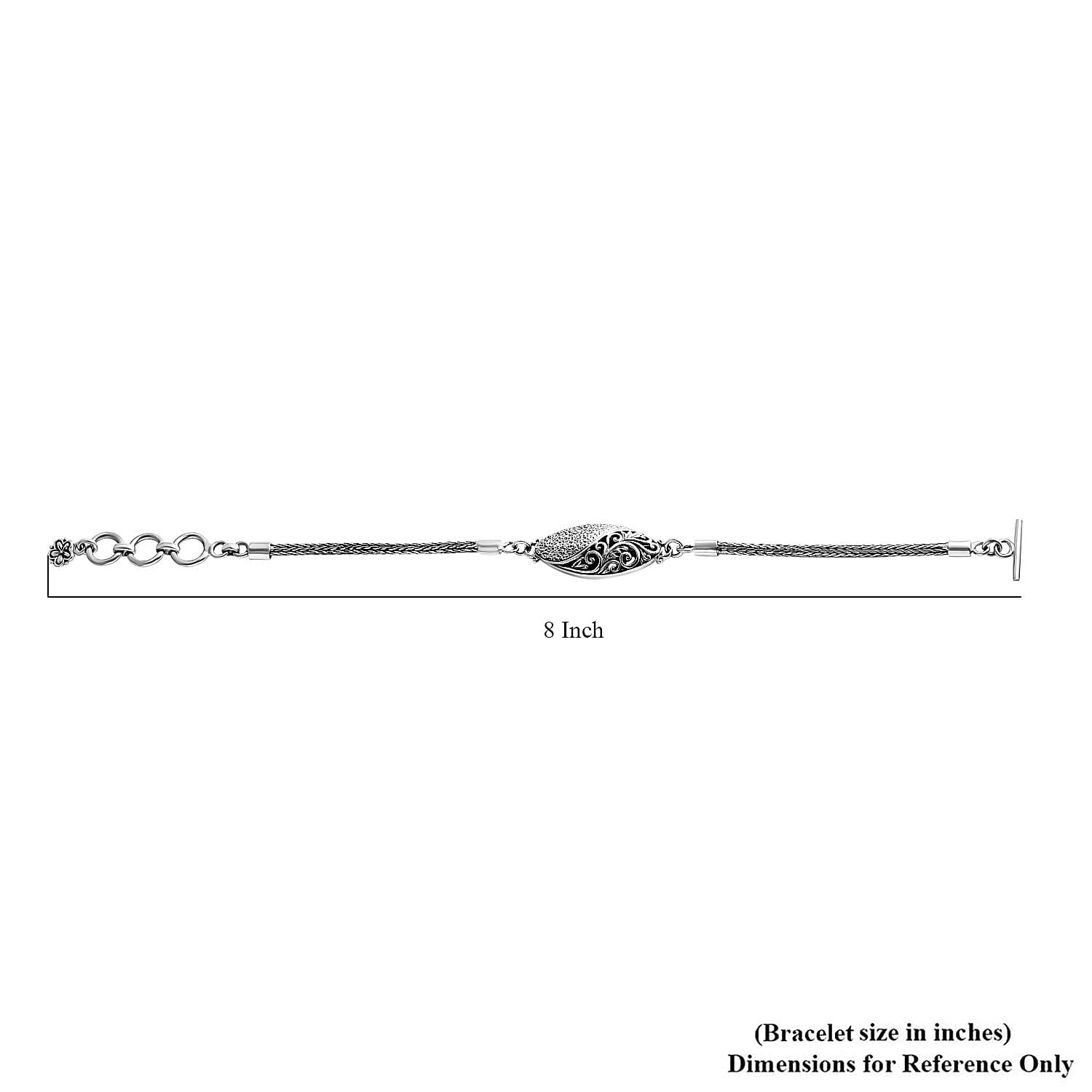 Bali Legacy Tulang Naga Chain Hammer Texture Bracelet in Sterling Silver (8.00 In) 10.60 Grams