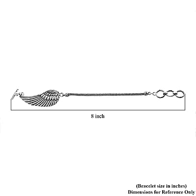 Bali legacy Sterling Silver Feather with Tulang Naga Chain Bracelet (6.50-8.0In) 13.70 Grams
