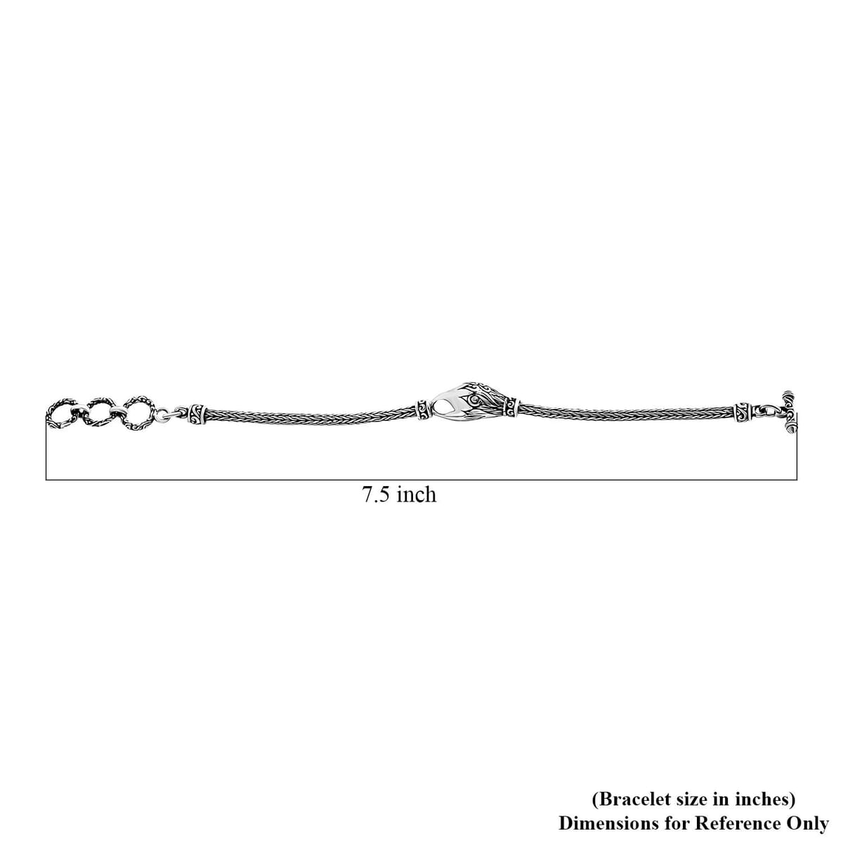 Bali Legacy Sterling Silver Eagle Face Bracelet (7.25 In) 10.47 Grams image number 5