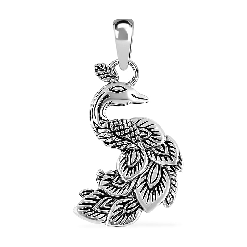 Bali Legacy Peacock Pendant without Chain in Sterling Silver 4.05 Grams
