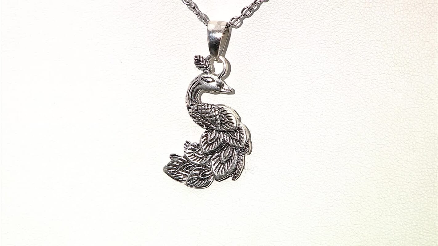 Bali Legacy Peacock Pendant without Chain in Sterling Silver 4.05 Grams