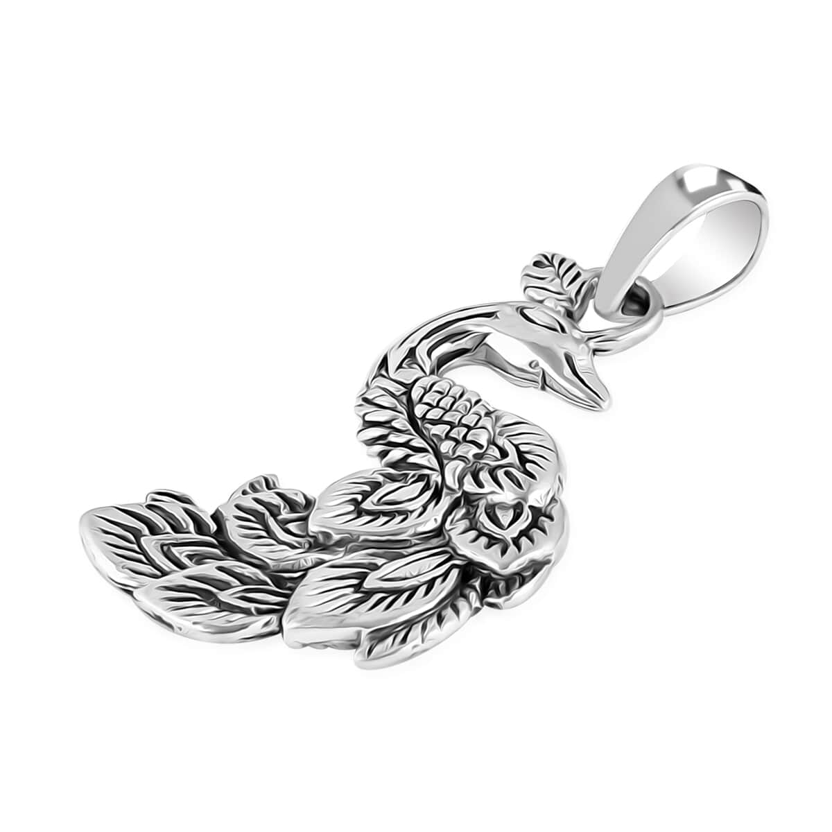 Bali Legacy Peacock Pendant in Sterling Silver 4.05 Grams image number 3