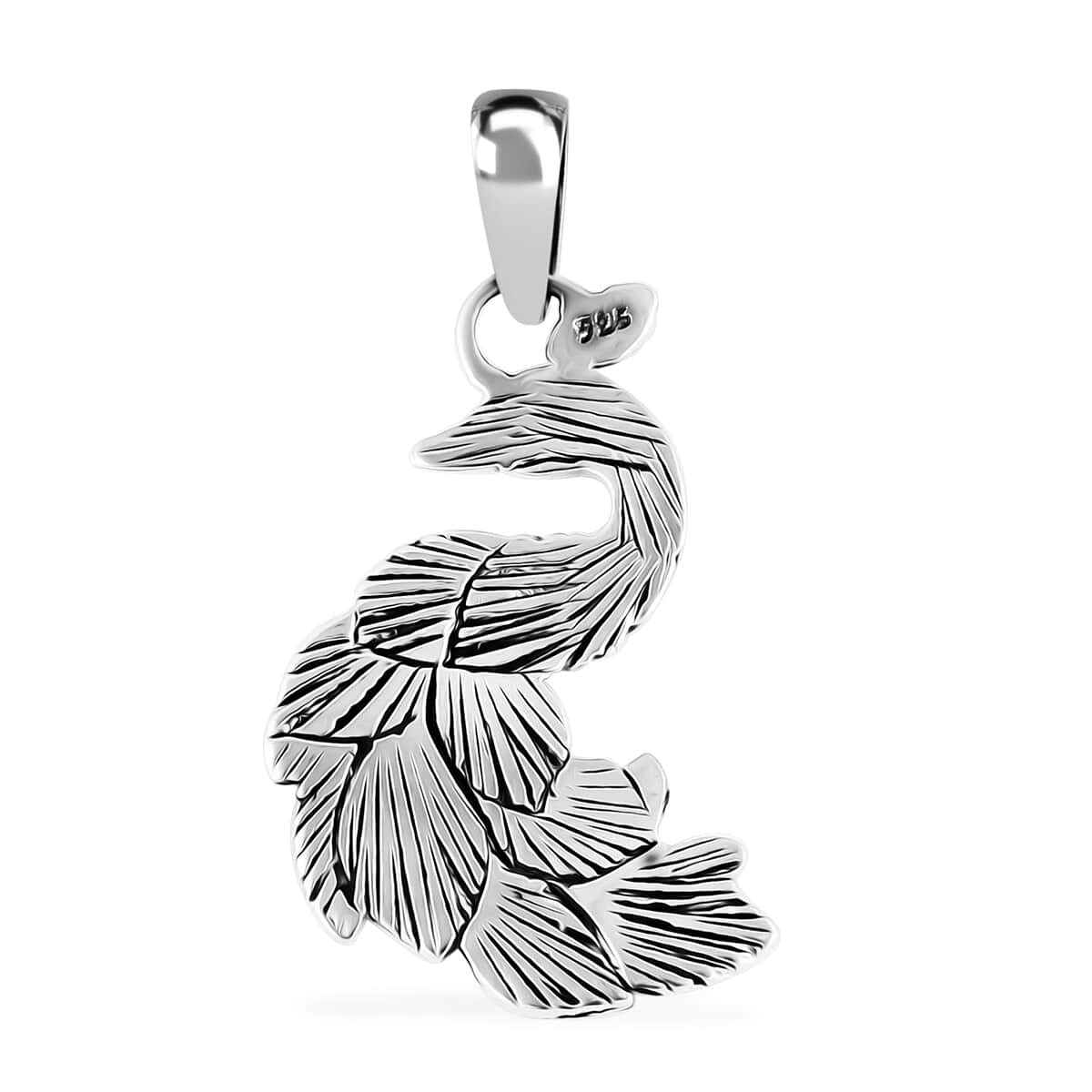 Bali Legacy Peacock Pendant in Sterling Silver 4.05 Grams image number 4