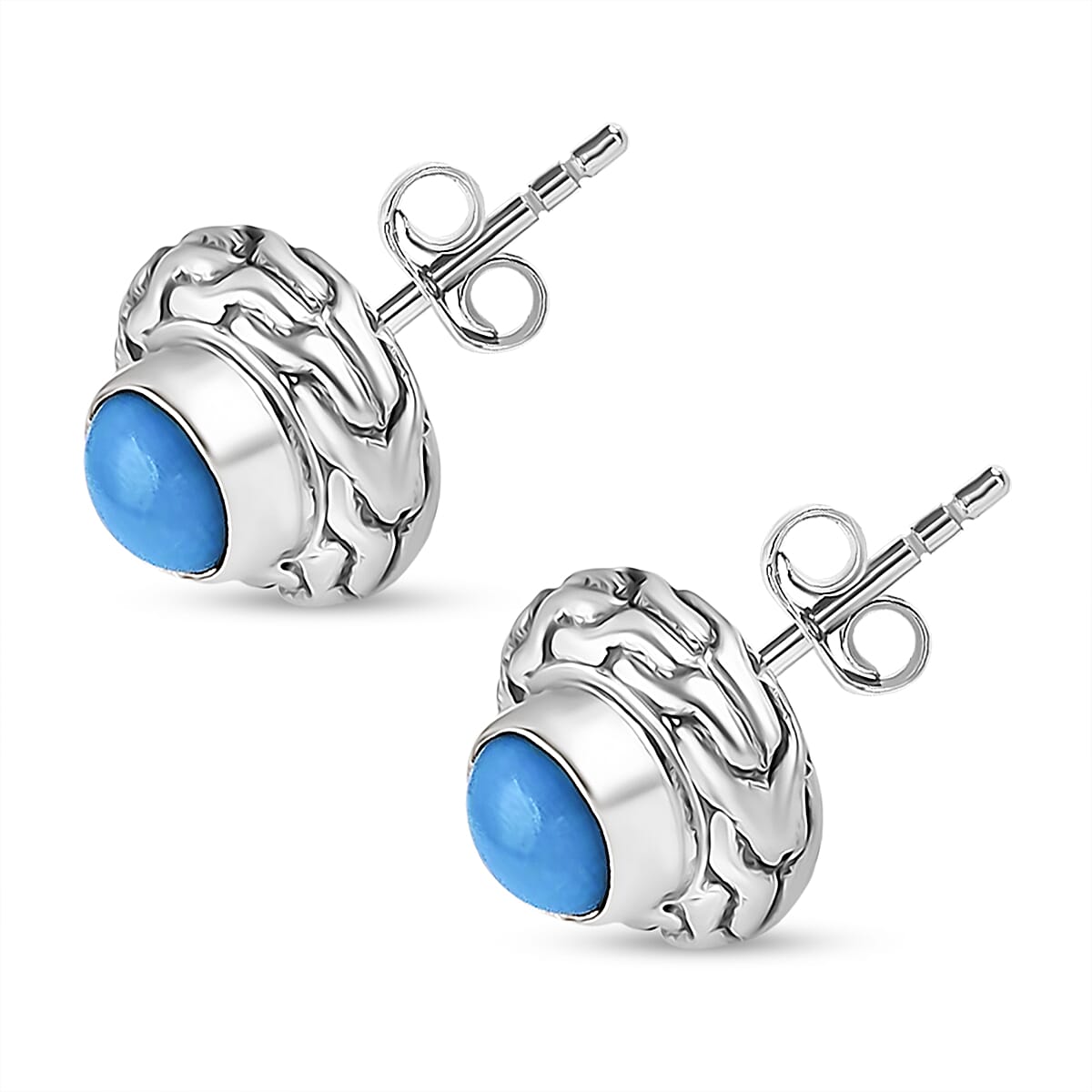 Bali Legacy Sleeping Beauty Turquoise 1.00 ctw Stud Earrings in Sterling Silver image number 3