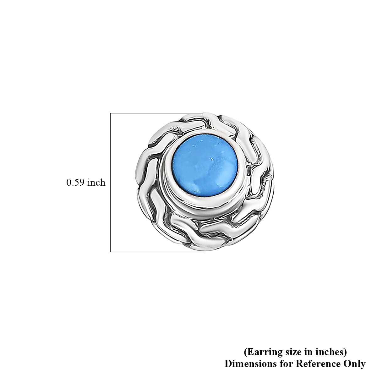 Bali Legacy Sleeping Beauty Turquoise 1.00 ctw Stud Earrings in Sterling Silver image number 4