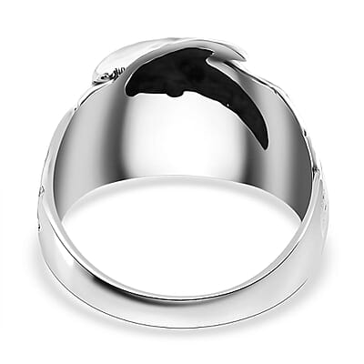 Bali Legacy Sleeping Beauty Turquoise 0.85 ctw Dolphin Ring in Sterling Silver (Size 10.0)