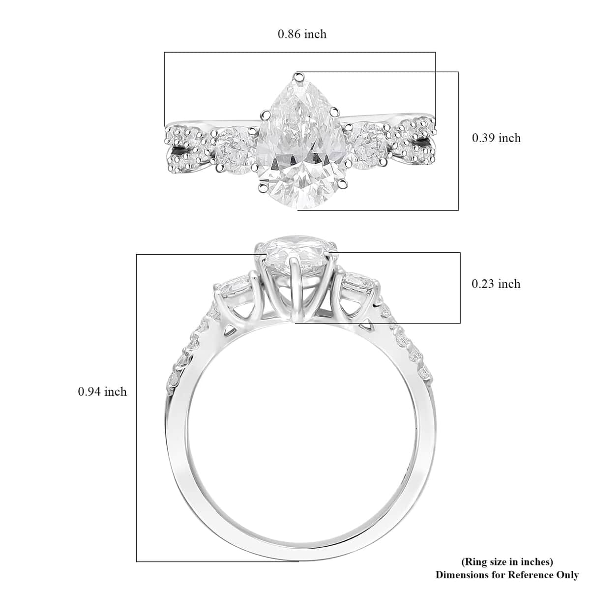 Luxuriant Lab Grown Diamond E-F VS 2.00 ctw Ring in 10K White Gold (Size 10.0) image number 5