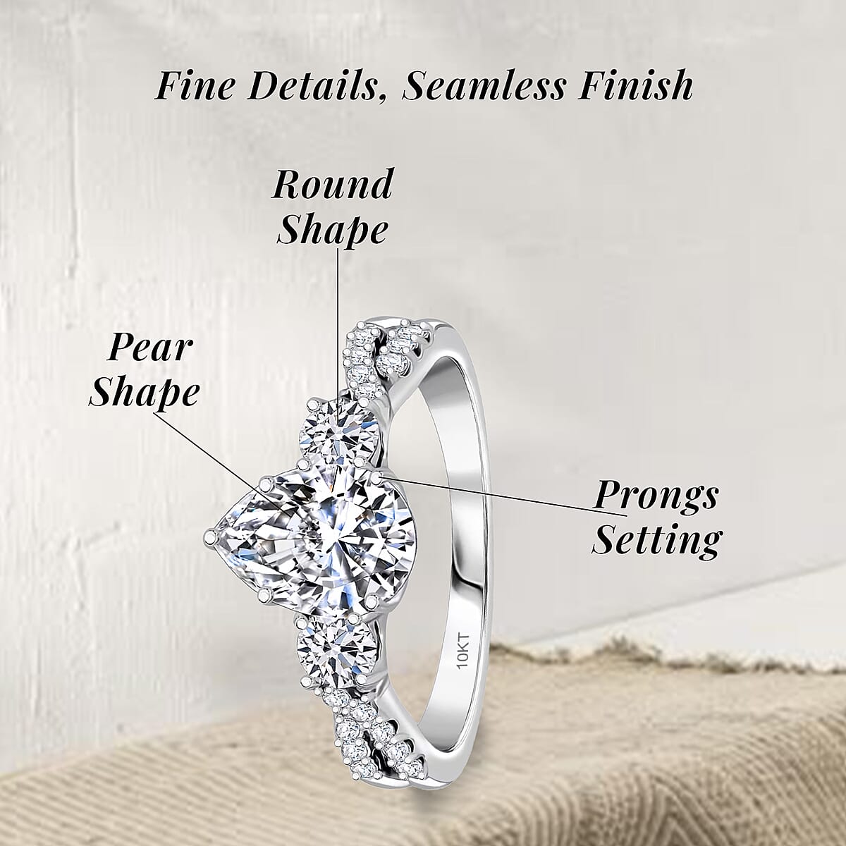 Luxuriant Lab Grown Diamond E-F VS 2.00 ctw Ring in 10K White Gold (Size 6.5) image number 5