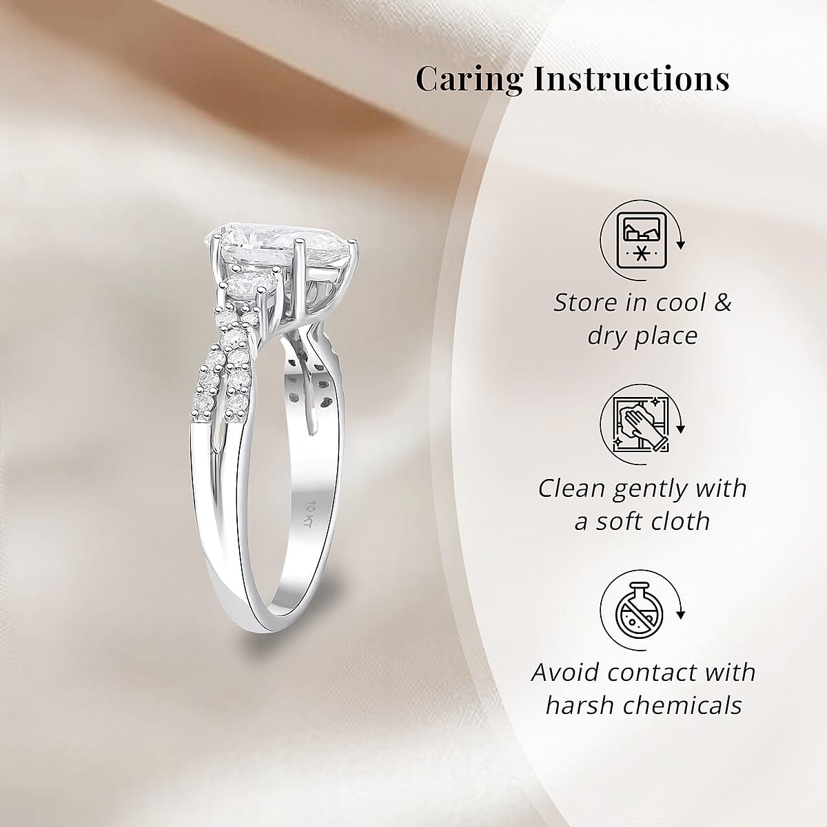 Luxuriant Lab Grown Diamond E-F VS 2.00 ctw Ring in 10K White Gold (Size 6.5) image number 6