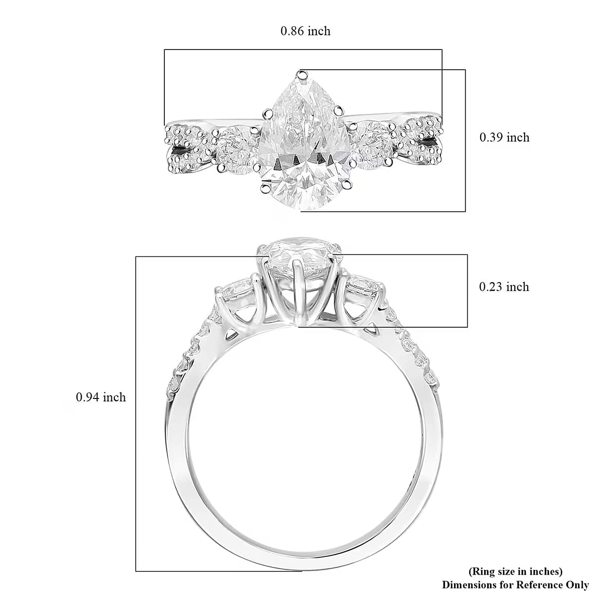 Luxuriant Lab Grown Diamond E-F VS 2.00 ctw Ring in 10K White Gold (Size 6.5) image number 7