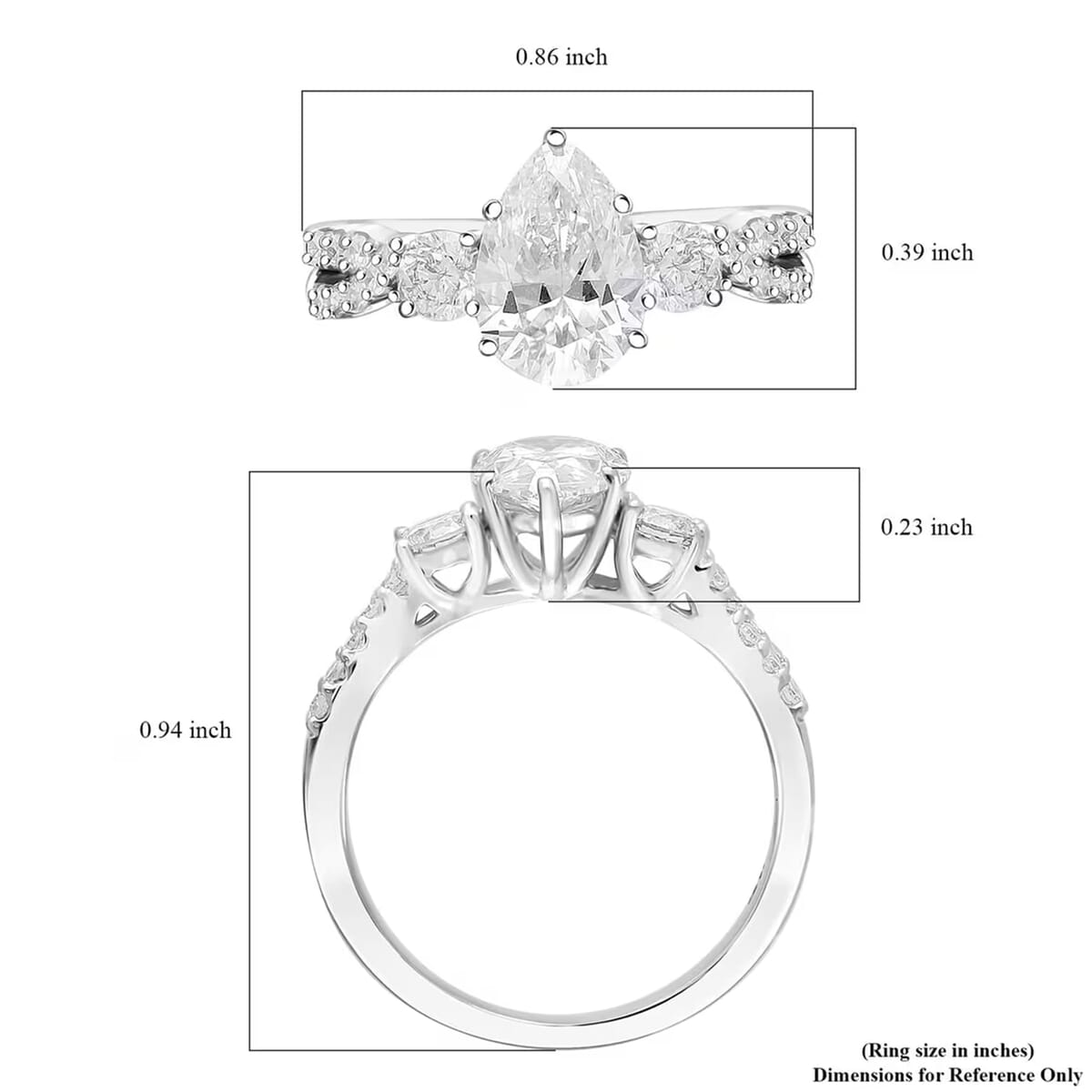 Luxuriant Lab Grown Diamond E-F VS 2.00 ctw Ring in 10K White Gold (Size 9.5) image number 7