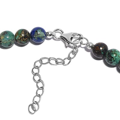 Table Mountain Shadowkite 180.00 ctw Beaded Necklace in Rhodium Over Sterling Silver 18-20 Inches