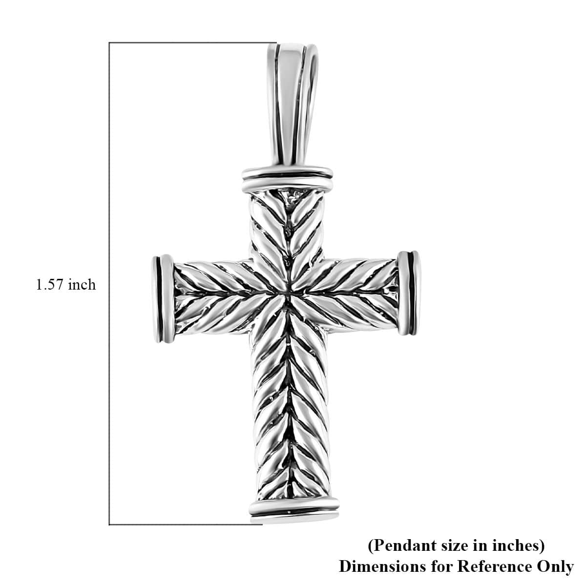 Bali Legacy Cross Pendant in Sterling Silver 5.90 Grams image number 5